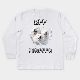 Samoyed, BFF Forever, the most adorable best friend gift to a Samoyed Lover! Kids Long Sleeve T-Shirt